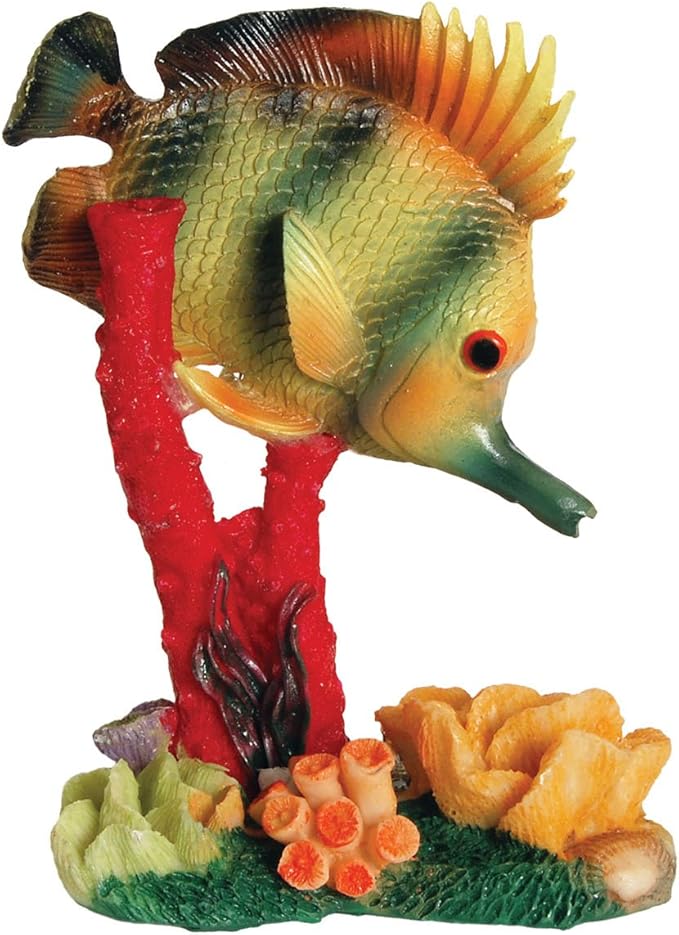 Aqua Spectra Fish with Coral Base Aquarium Ornament