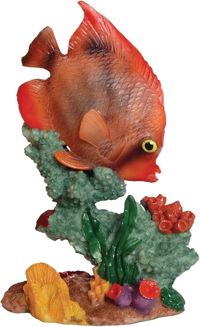 Aqua Spectra Angel Fish with Coral Base Aquarium Ornament