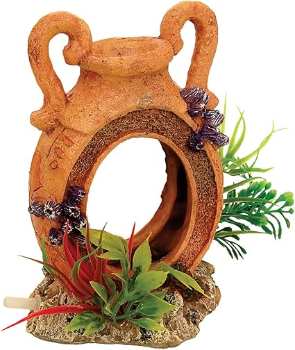 Aqua Spectra Pot with Airstone and Plants, 12 x 7 x 13.5 cm
