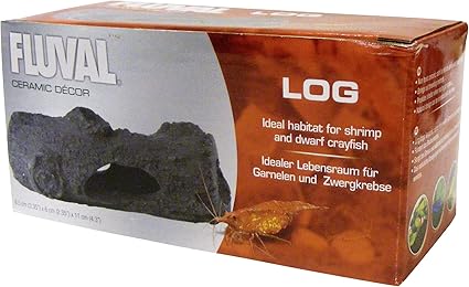 Fluval Ceramic Decor Log Ornament for Shrimp and Crayfish