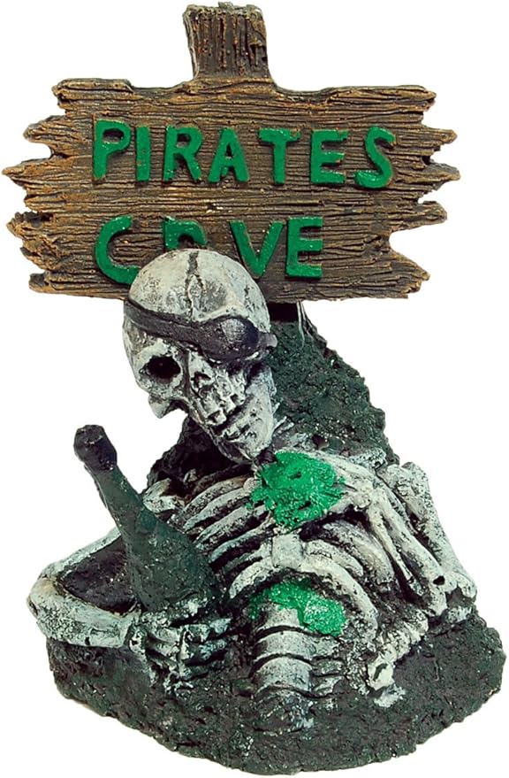 Aqua Spectra Drunken Pirate Skeleton Aquarium Ornament
