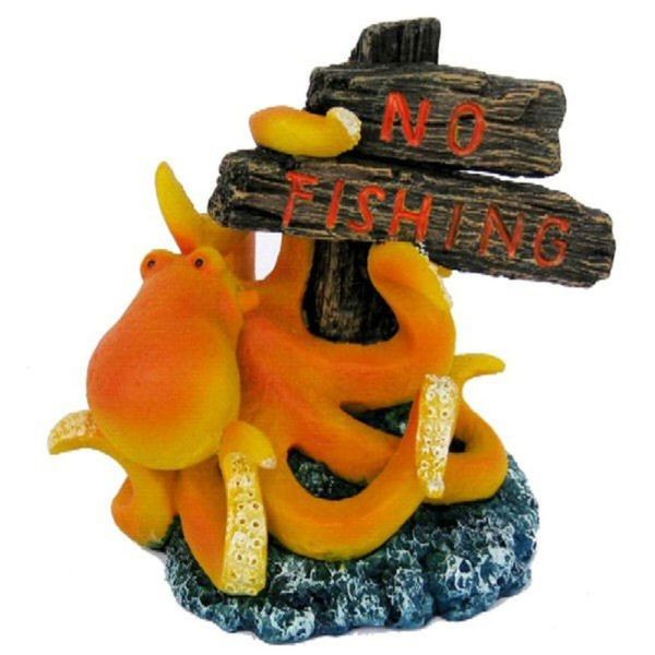 Betta Aquarium Ornament squid No Fishing Sign