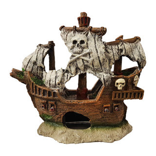 Betta Pirate Shipwreck Aquarium Ornament: