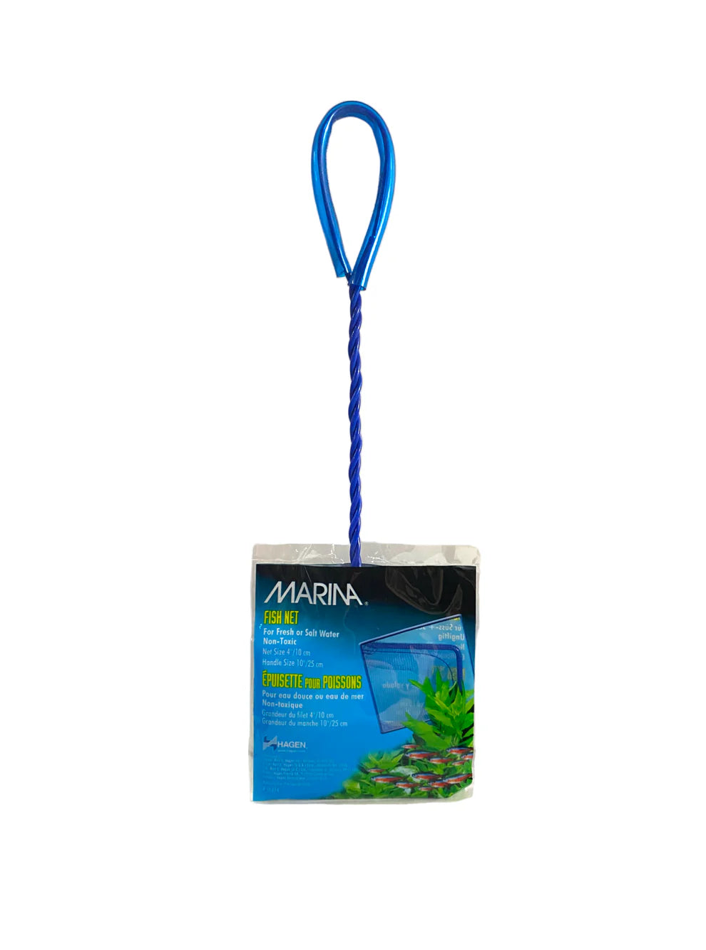 Marina 4-Inch Blue Fine Nylon Net with 10-Inch Handle