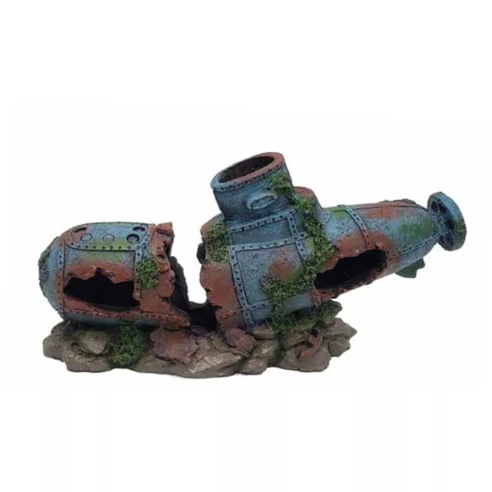 Aqua One Sunken Vintage Submarine 29x8x15cm