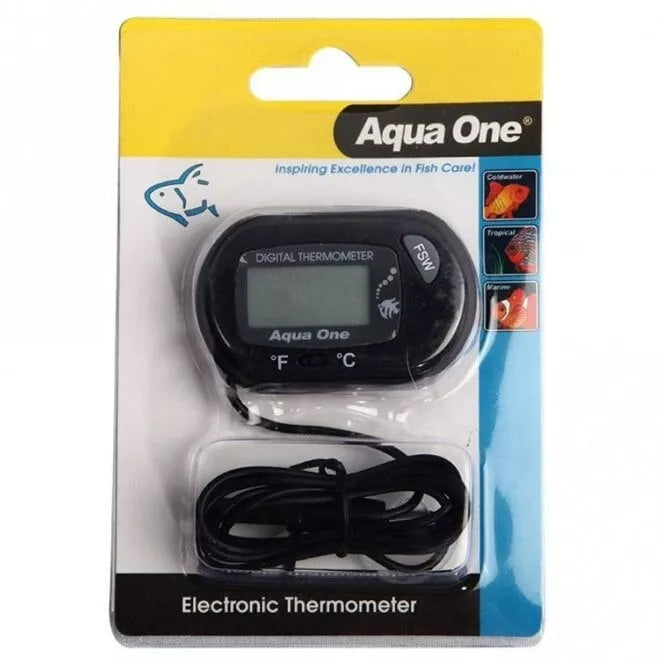 Aqua One External Digital LCD Aquarium Fish Tank Thermometer