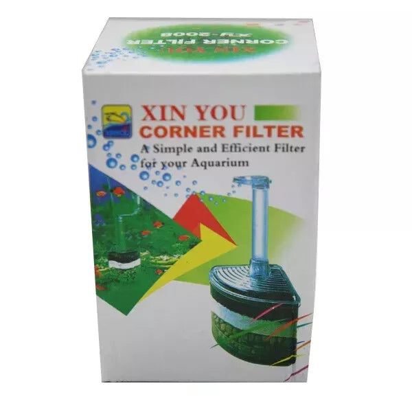 Share Aquarium Corner Box Filter XY-2008 Fish Tank Air Driven Carbon Floss Filtration