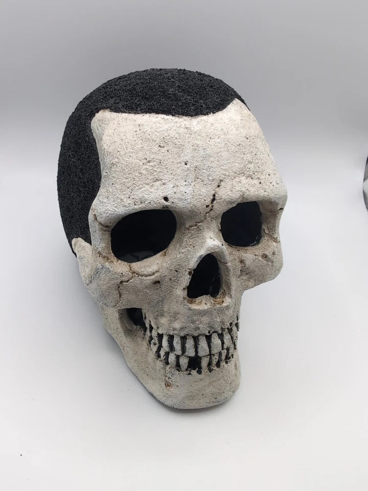 Aqua One Resin Fish Tank Decor Black & White Skull