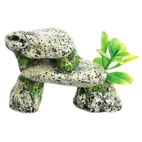 Betta Small Grey Stone Formation Aquarium Fish Tank Ornament Decoration