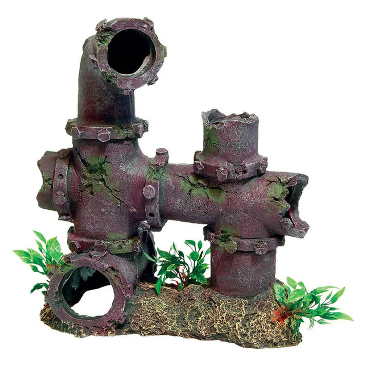 AquaSpectra Sunken Pipework & Plants ornament