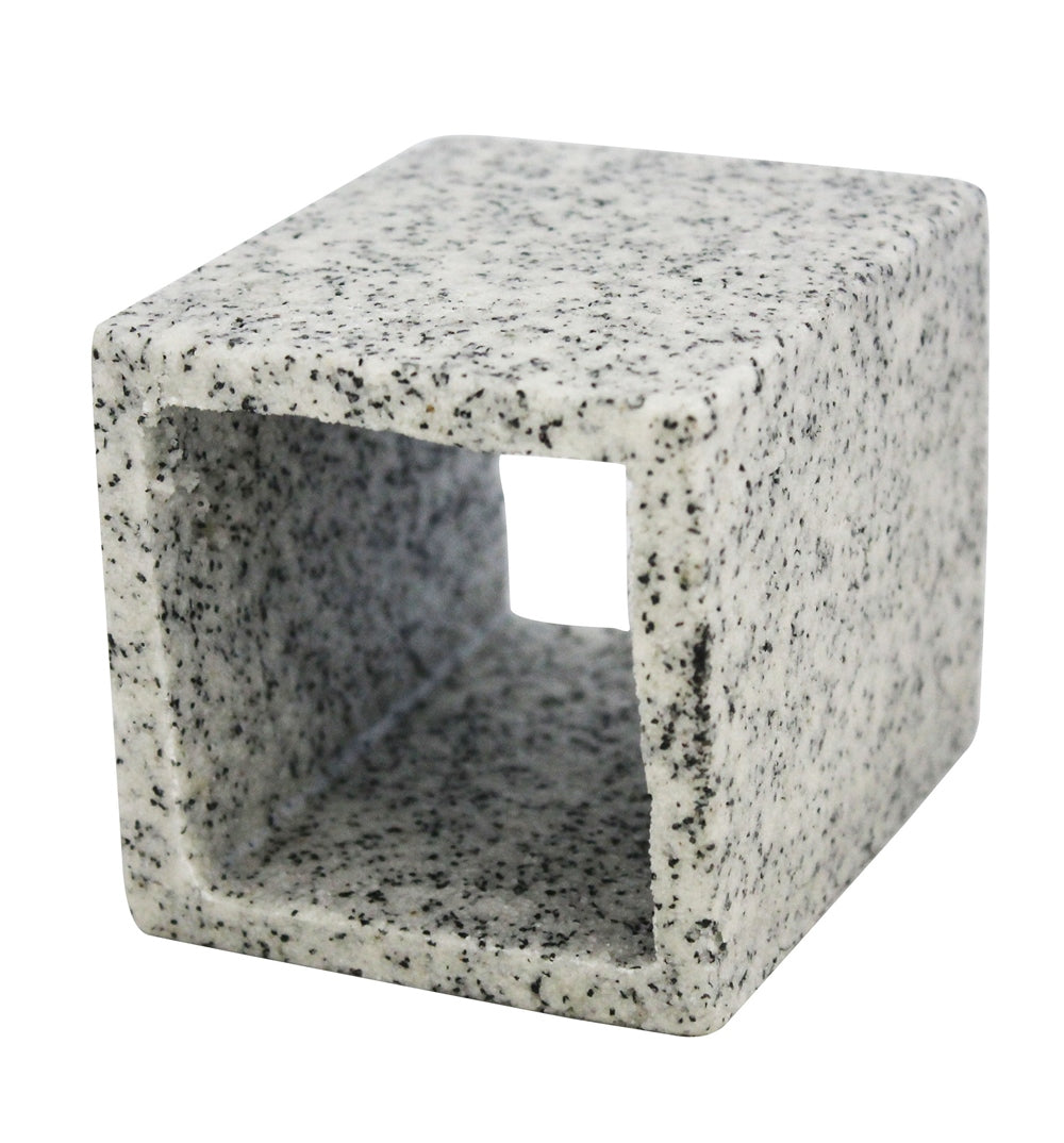 Aqua One Square Cave Aquarium Ornament Marble Design 8x8x10cm