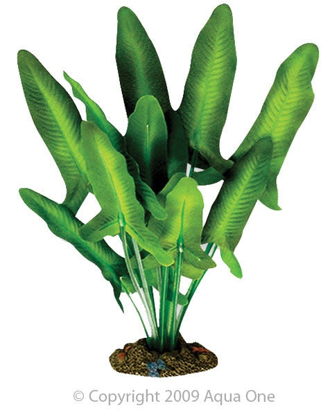 Aqua One Silk Plant 30cm Green/White Sword