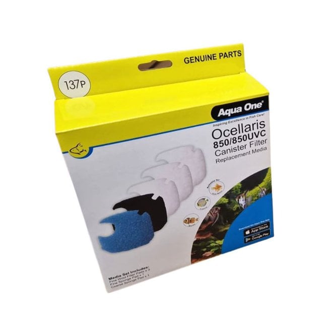 Aqua One Media Pack - Ocellaris 850/850UV (3x wool, 1 black sponge, 1 blue sponge) 137P