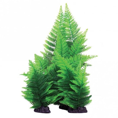 Hugo Kamishi Green Broad Leaf Fern artificial aquarium plant with weighted base