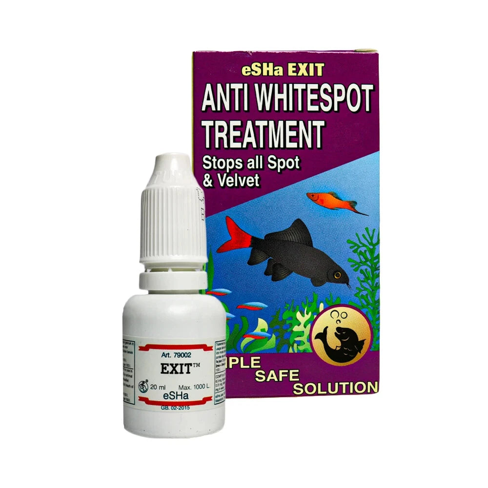eSHA Exit Whitespot Aquarium Fish Tank Treatment Cure Ich Velvet 20ml